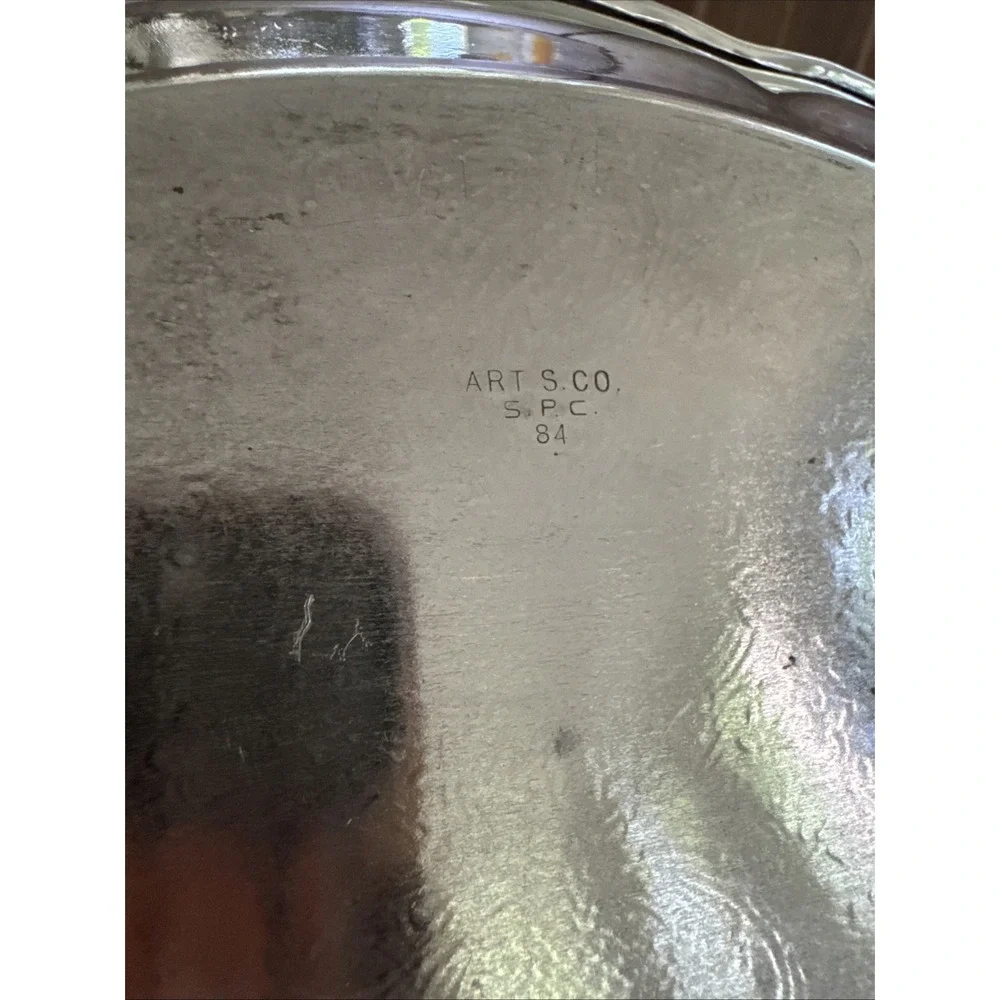 Vintage Silverplate Oval Serving Dish Floral Engraved 12